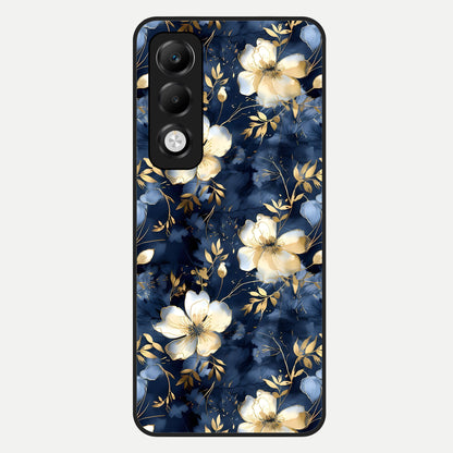  Golden Midnight Bloom Glass Case For Oppo K13x 5G back cover – full design glossy printed glass finish