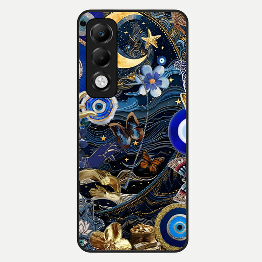  Golden Moon Magic Glass Case For Oppo K13x 5G back cover – full design glossy printed glass finish