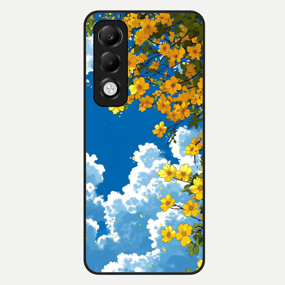  Golden Petal Sky Glass Case For Oppo K13x 5G back cover – full design glossy printed glass finish