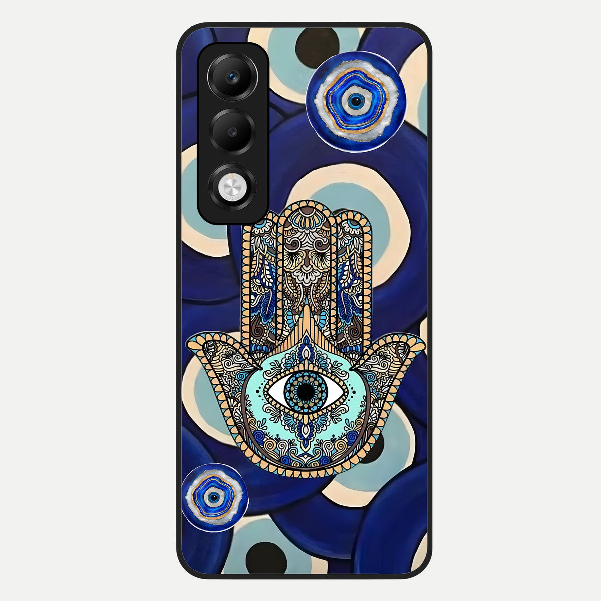  Hamsa Divine Guard Glass Case For Oppo K13x 5G back cover – full design glossy printed glass finish