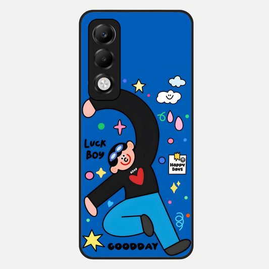  Happy Luck Vibe Glass Case For Oppo K13x 5G back cover – full design glossy printed glass finish