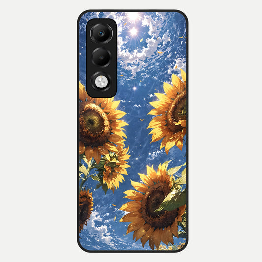  Heavenly Sunflower Rise Glass Case For Oppo K13x 5G back cover – full design glossy printed glass finish