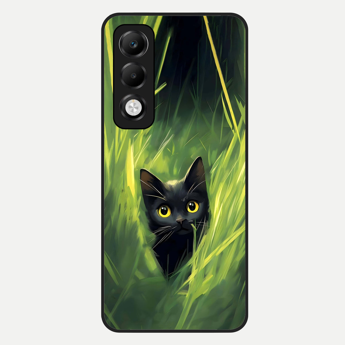  Hidden Cat Whisper Glass Case For Oppo K13x 5G back cover – full design glossy printed glass finish