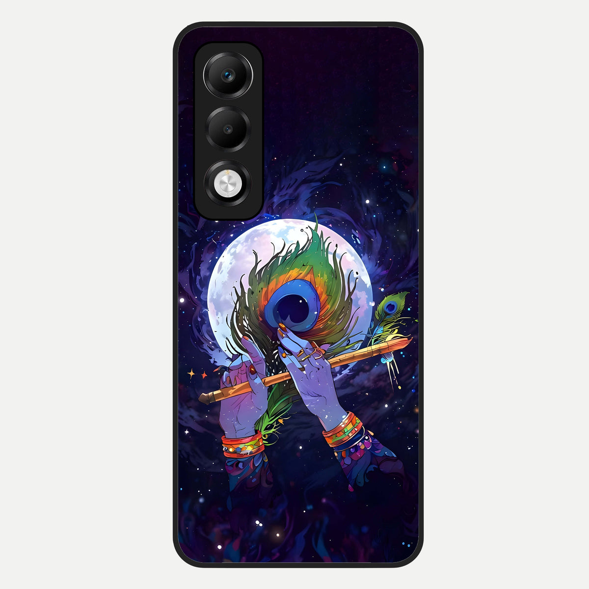  Krishna Hands Art Glass Case For Oppo K13x 5G back cover – full design glossy printed glass finish