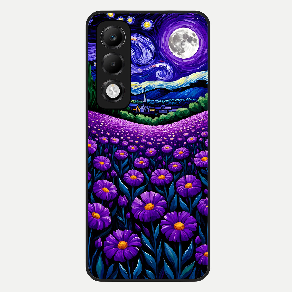 Lavender Moon Field Glass Case For Oppo K13x 5G back cover – full design glossy printed glass finish