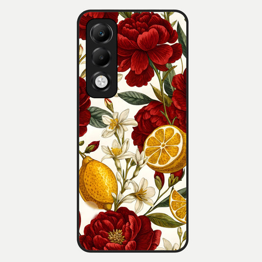  Lemon Rose Charm Glass Case For Oppo K13x 5G back cover – full design glossy printed glass finish