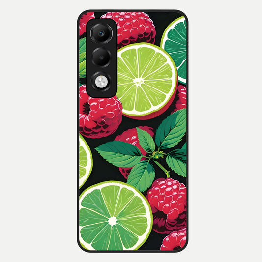  Lime and Raspberry Pattern Glass Case For Oppo K13x 5G back cover – full design glossy printed glass finish