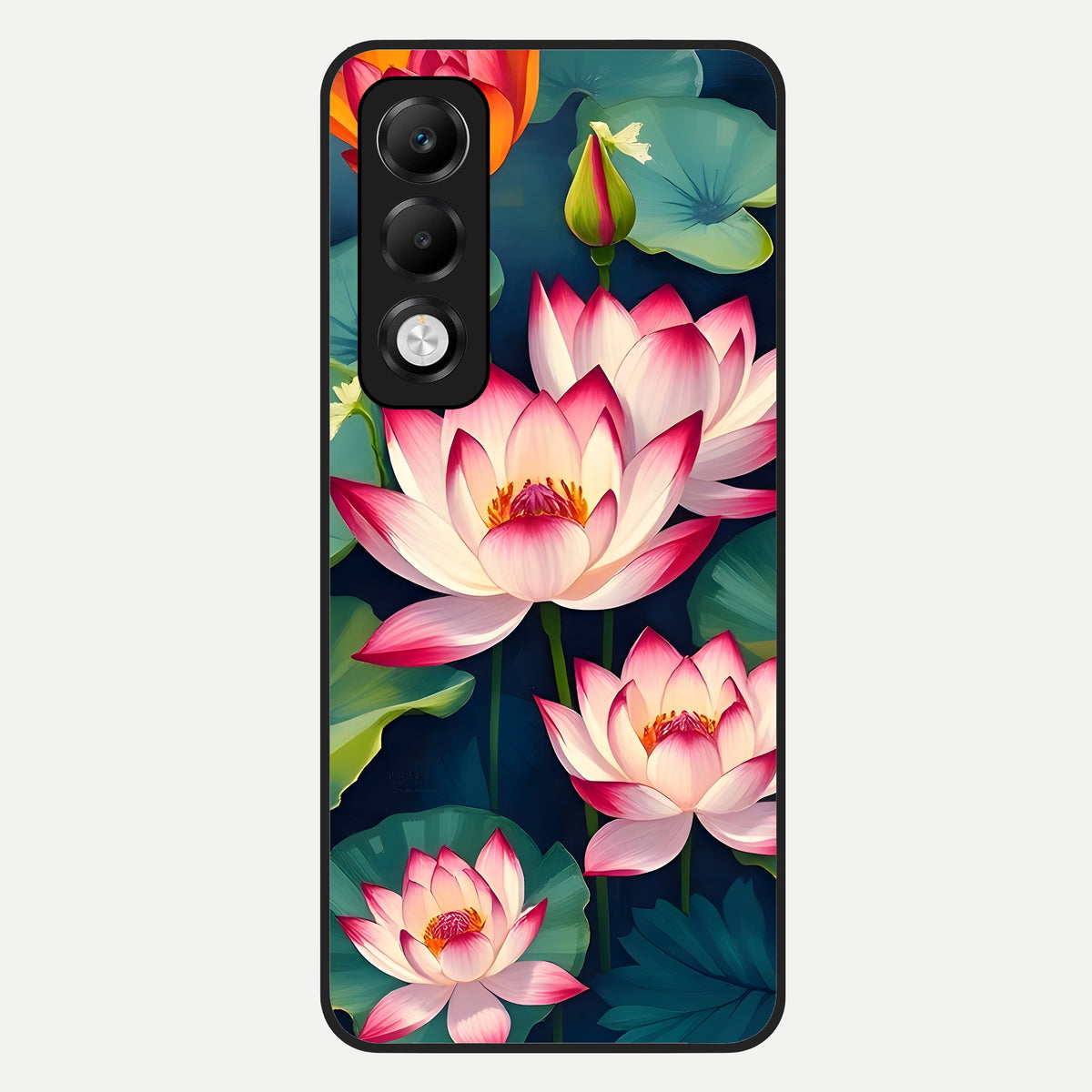  Lotus Dream Serenity Glass Case For Oppo K13x 5G back cover – full design glossy printed glass finish