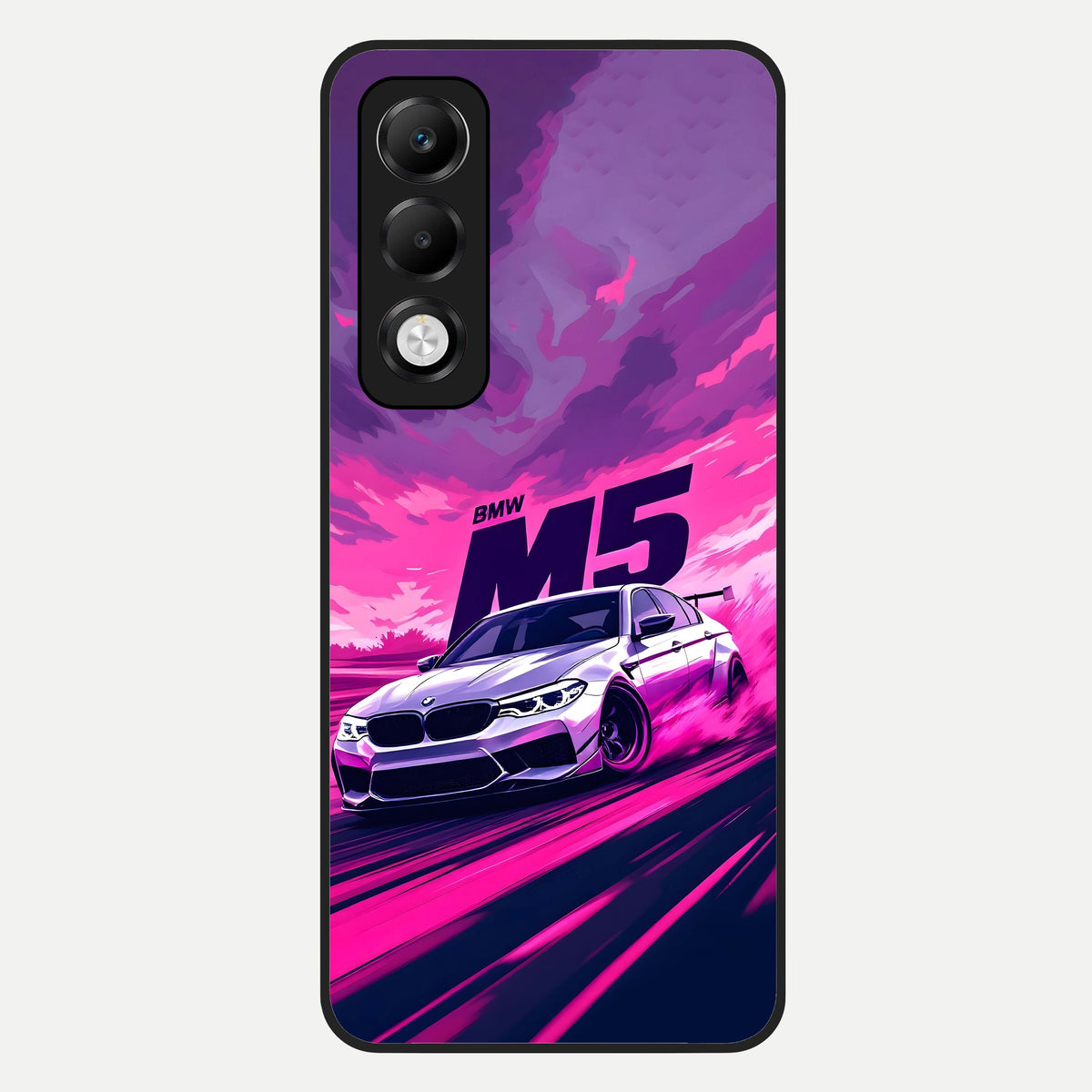  MS Neon Car Glass Case For Oppo K13x 5G back cover – full design glossy printed glass finish