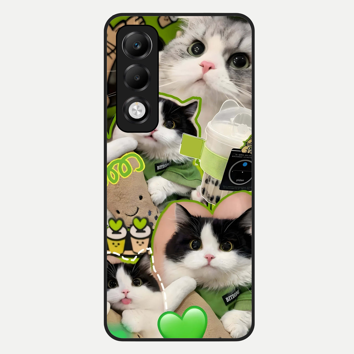  Matcha Cats Mood Glass Case For Oppo K13x 5G back cover – full design glossy printed glass finish