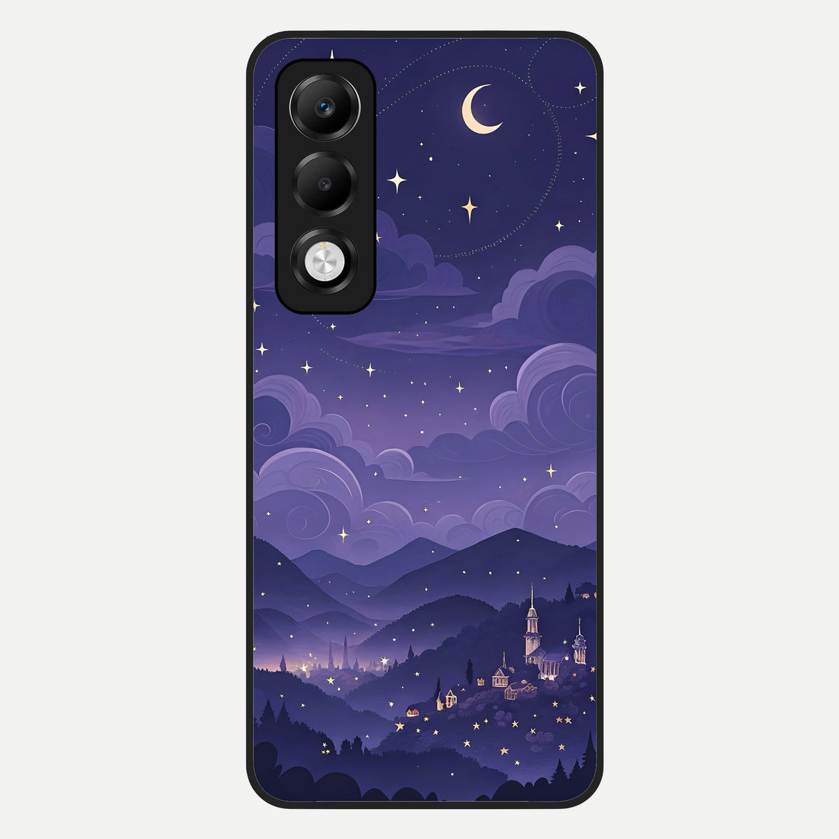  Minimal Night View Glass Case For Oppo K13x 5G back cover – full design glossy printed glass finish