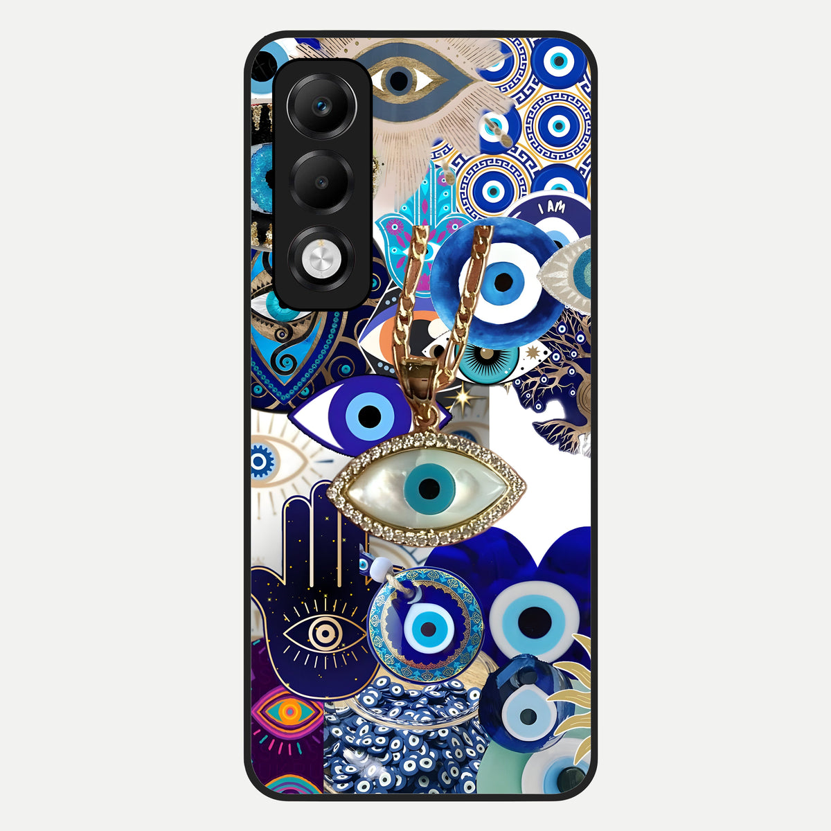  Mystic Charm Eye Glass Case For Oppo K13x 5G back cover – full design glossy printed glass finish