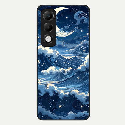 Ocean Moon Waves Glass Case For Oppo K13x 5G back cover – full design glossy printed glass finish