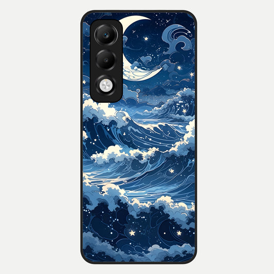  Ocean Moon Waves Glass Case For Oppo K13x 5G back cover – full design glossy printed glass finish