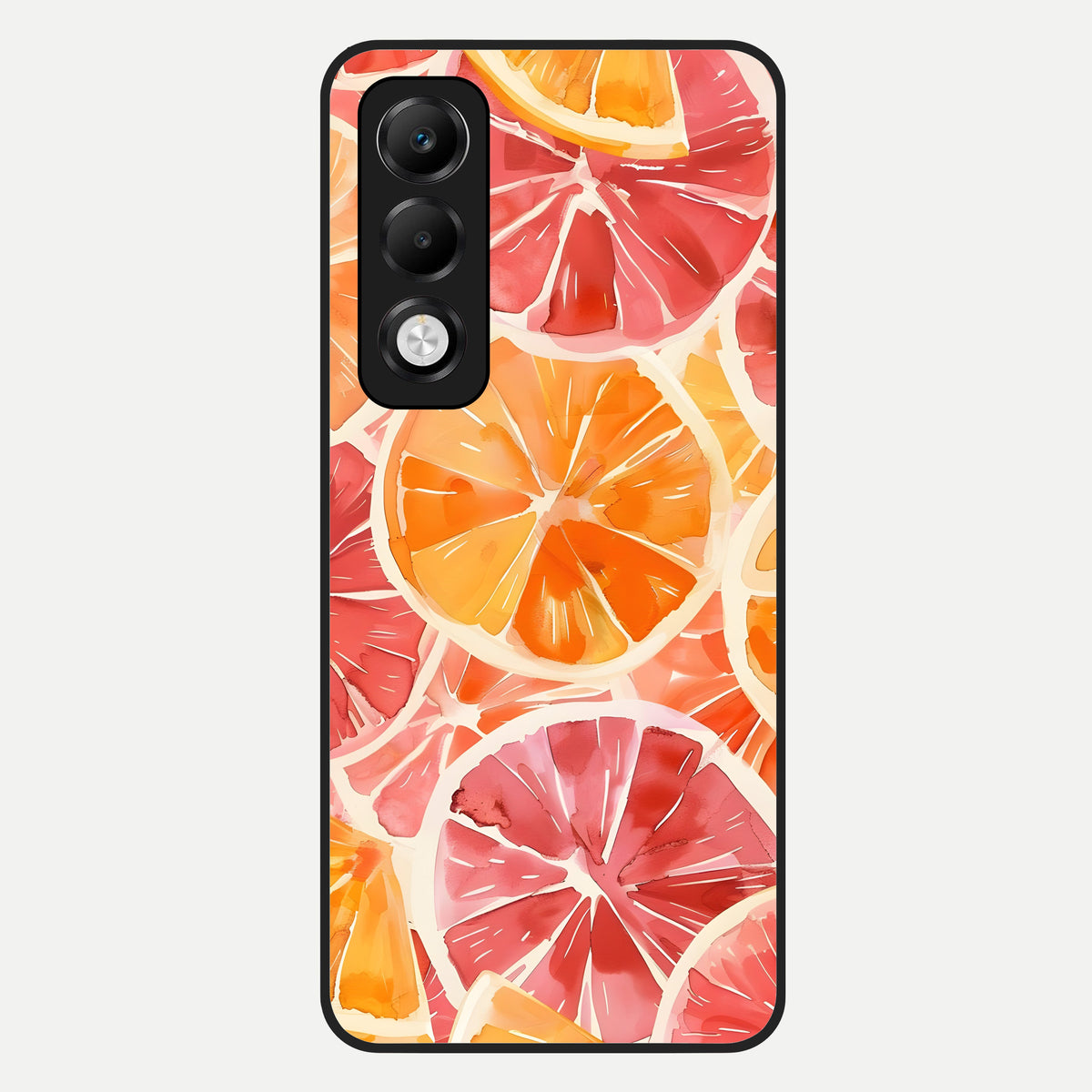  Orange Fruits Pattern Glass Case For Oppo K13x 5G back cover – full design glossy printed glass finish