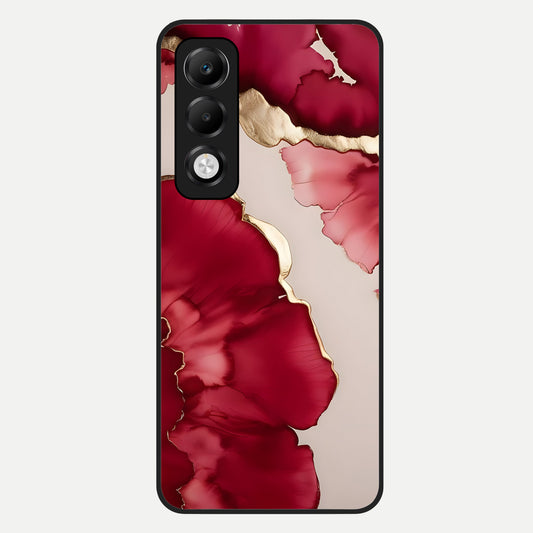  Pink And White Marble Glass Case For Oppo K13x 5G back cover – full design glossy printed glass finish