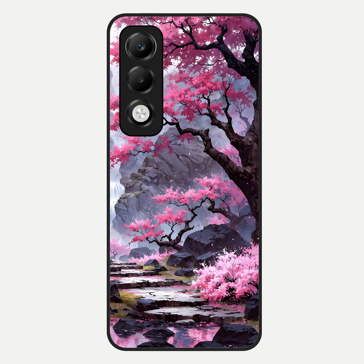  Pink Sunflower Glow Glass Case For Oppo K13x 5G back cover – full design glossy printed glass finish