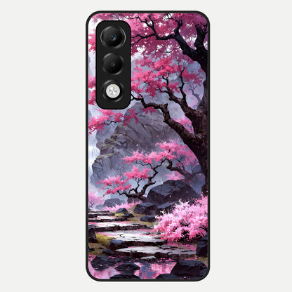  Pink Sunflower Glow Glass Case For Oppo K13x 5G back cover – full design glossy printed glass finish