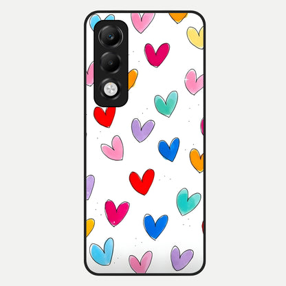  Playful Love Doodles Glass Case For Oppo K13x 5G back cover – full design glossy printed glass finish