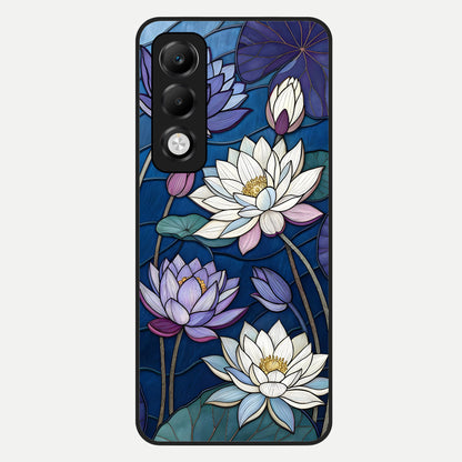  Purple Lotus Stained Glass Case For Oppo K13x 5G back cover – full design glossy printed glass finish