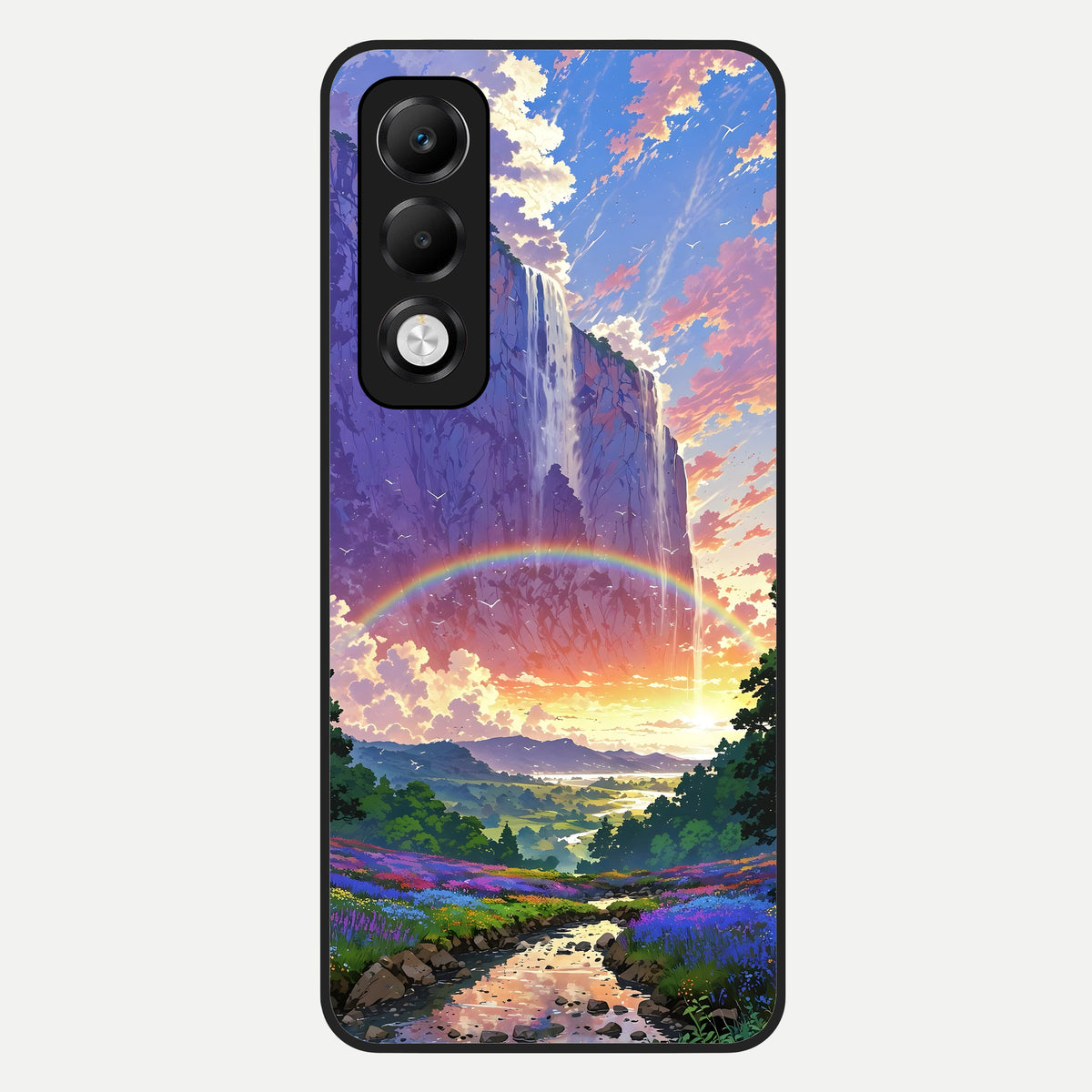  Rainbow Valley Dream Glass Case For Oppo K13x 5G back cover – full design glossy printed glass finish