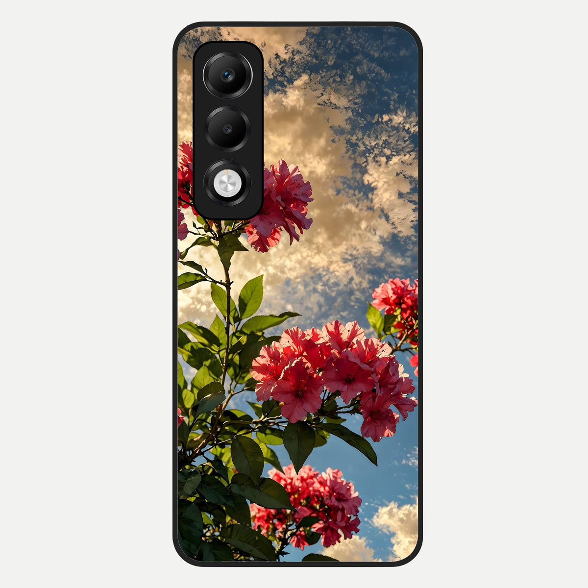  Red Bloom Skies Glass Case For Oppo K13x 5G back cover – full design glossy printed glass finish