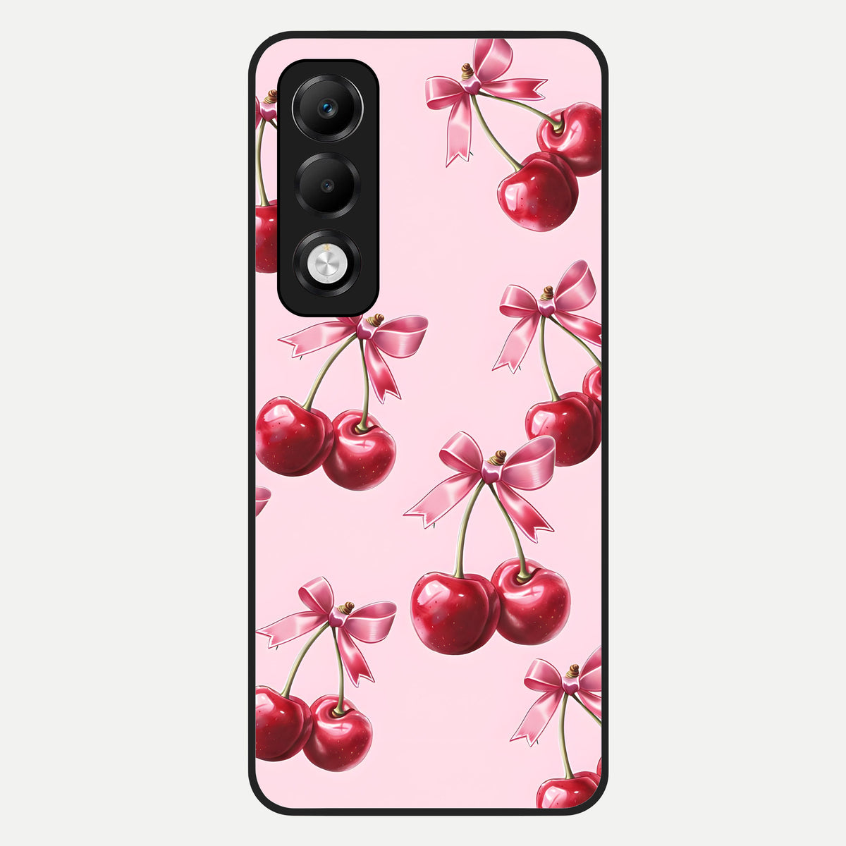  Red Cherries Pattern Glass Case For Oppo K13x 5G back cover – full design glossy printed glass finish