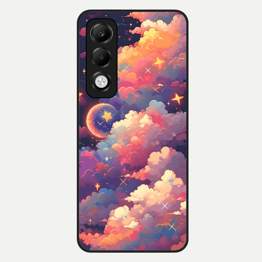  Starlit Dream Clouds Glass Case For Oppo K13x 5G back cover – full design glossy printed glass finish