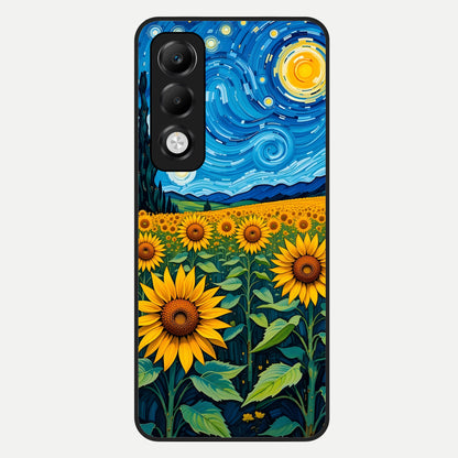  Starry Sunflower Dreams Glass Case For Oppo K13x 5G back cover – full design glossy printed glass finish