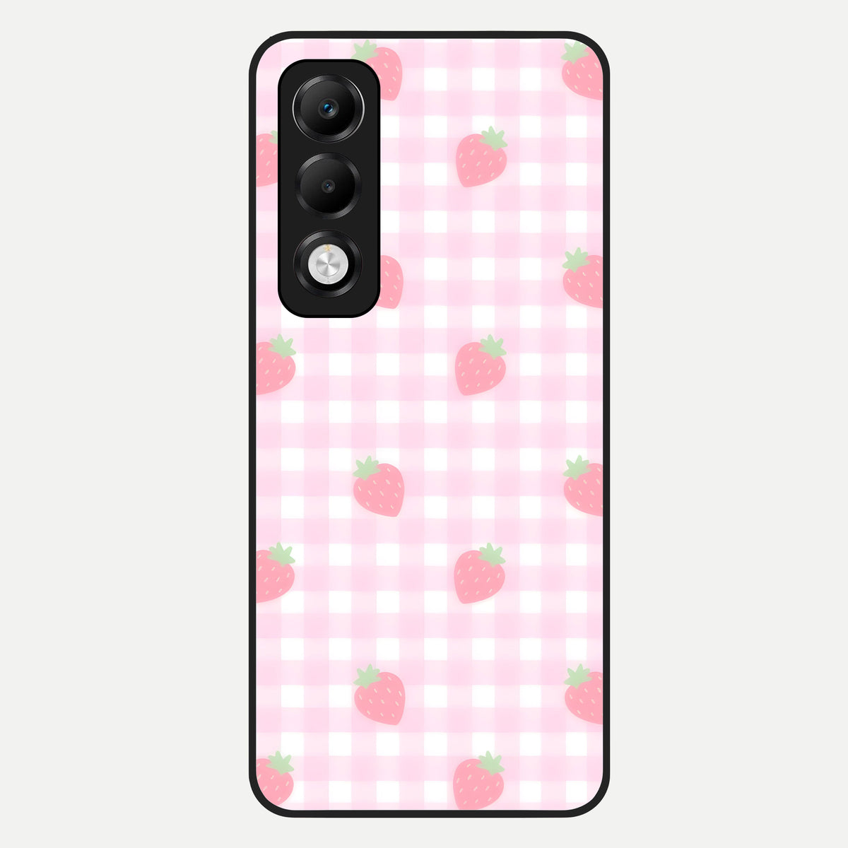  Strawberry Picnic Love Glass Case For Oppo K13x 5G back cover – full design glossy printed glass finish