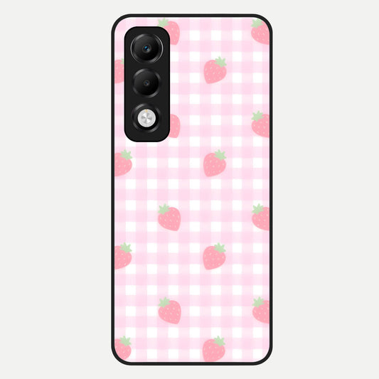  Strawberry Picnic Love Glass Case For Oppo K13x 5G back cover – full design glossy printed glass finish