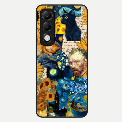  Sunflower Chic Mood Custom Name Glass Case For Oppo K13x 5G back cover – full design glossy printed glass finish
