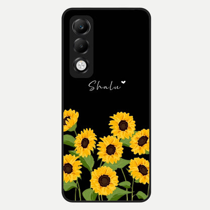  Sunflower Sky Bloom Glass Case For Oppo K13x 5G back cover – full design glossy printed glass finish