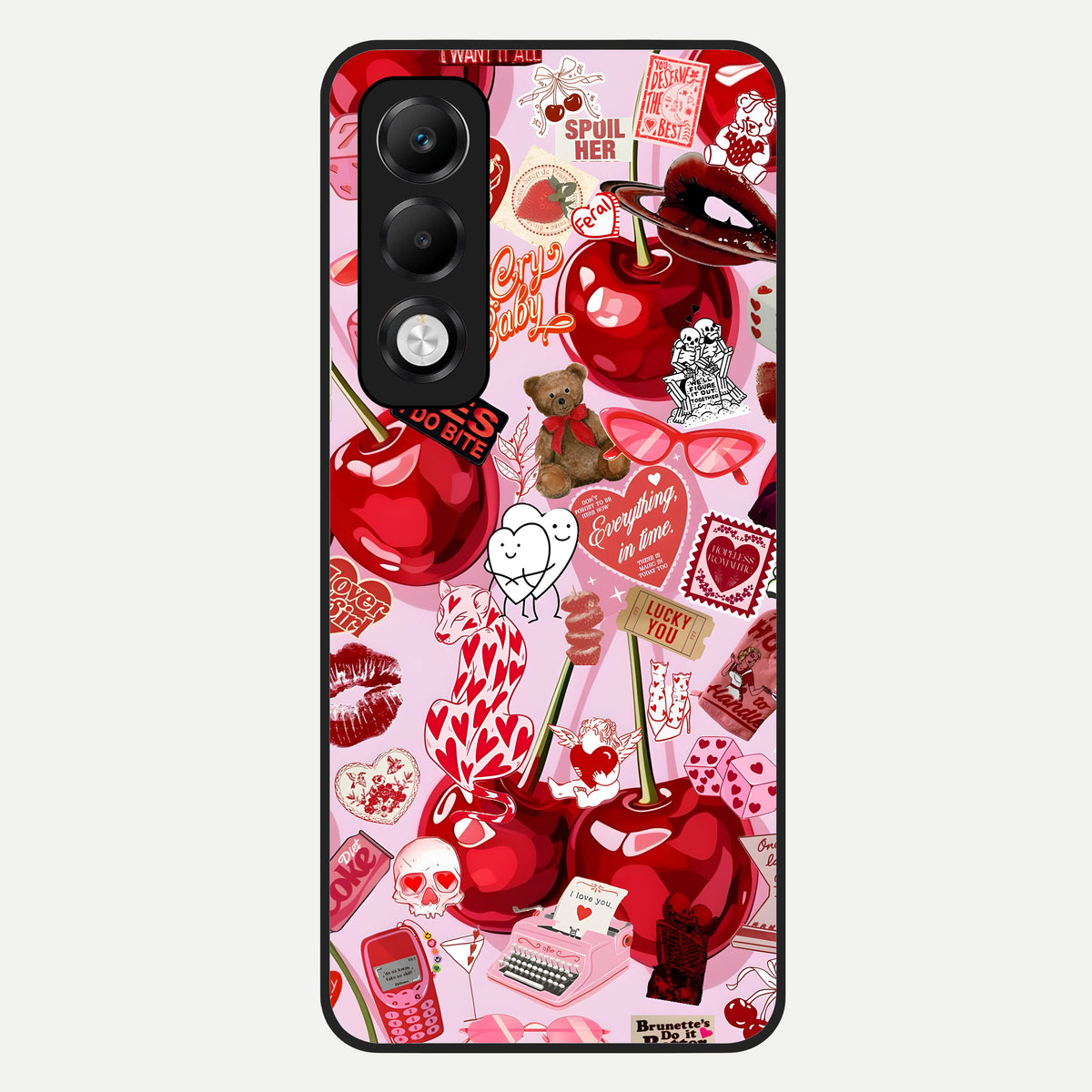  Sweet Cherry Chaos Glass Case For Oppo K13x 5G back cover – full design glossy printed glass finish