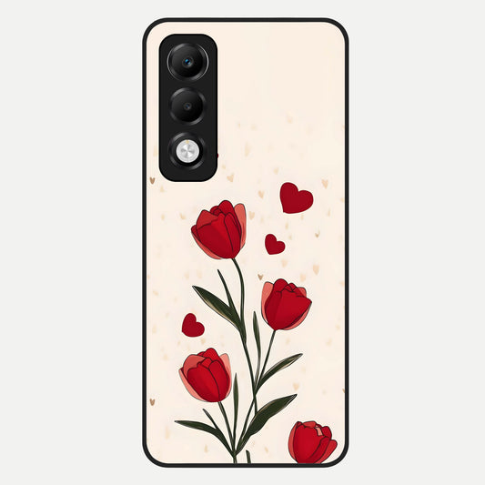  Tulip With Heart Glass Case For Oppo K13x 5G back cover – full design glossy printed glass finish