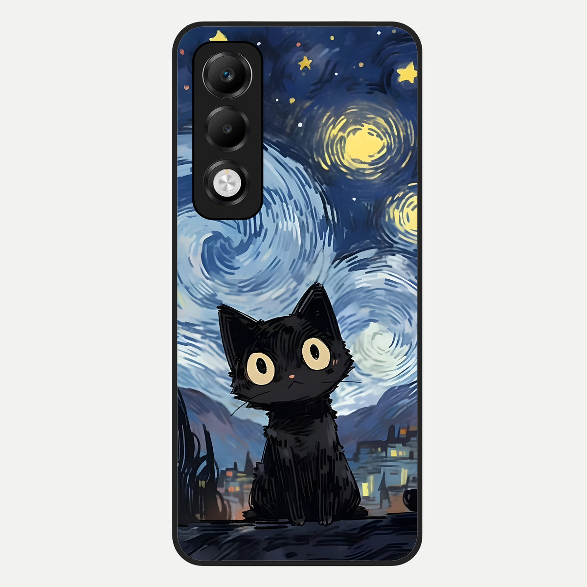  Van Gogh Cat Glass Case For Oppo K13x 5G back cover – full design glossy printed glass finish