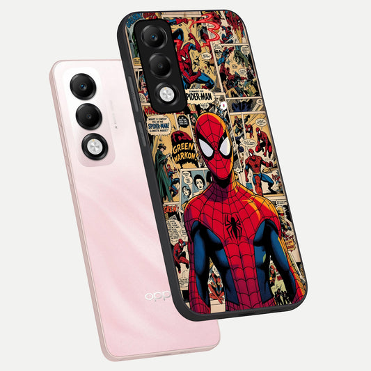  Aesthetic Spider phone case For Oppo K13x 5G showing premium glass back cover with detailed artwork