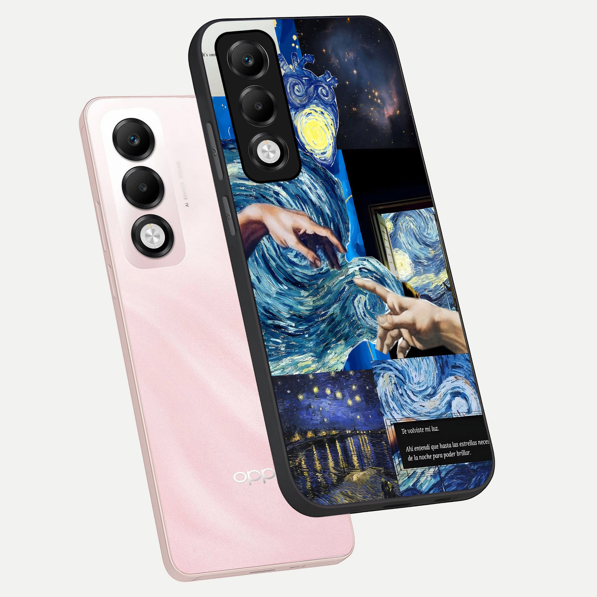  Aesthetic Vando Hands phone case For Oppo K13x 5G showing premium glass back cover with detailed artwork