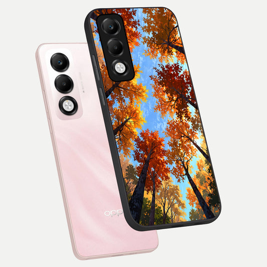  Autumn Sky Rise phone case For Oppo K13x 5G showing premium glass back cover with detailed artwork