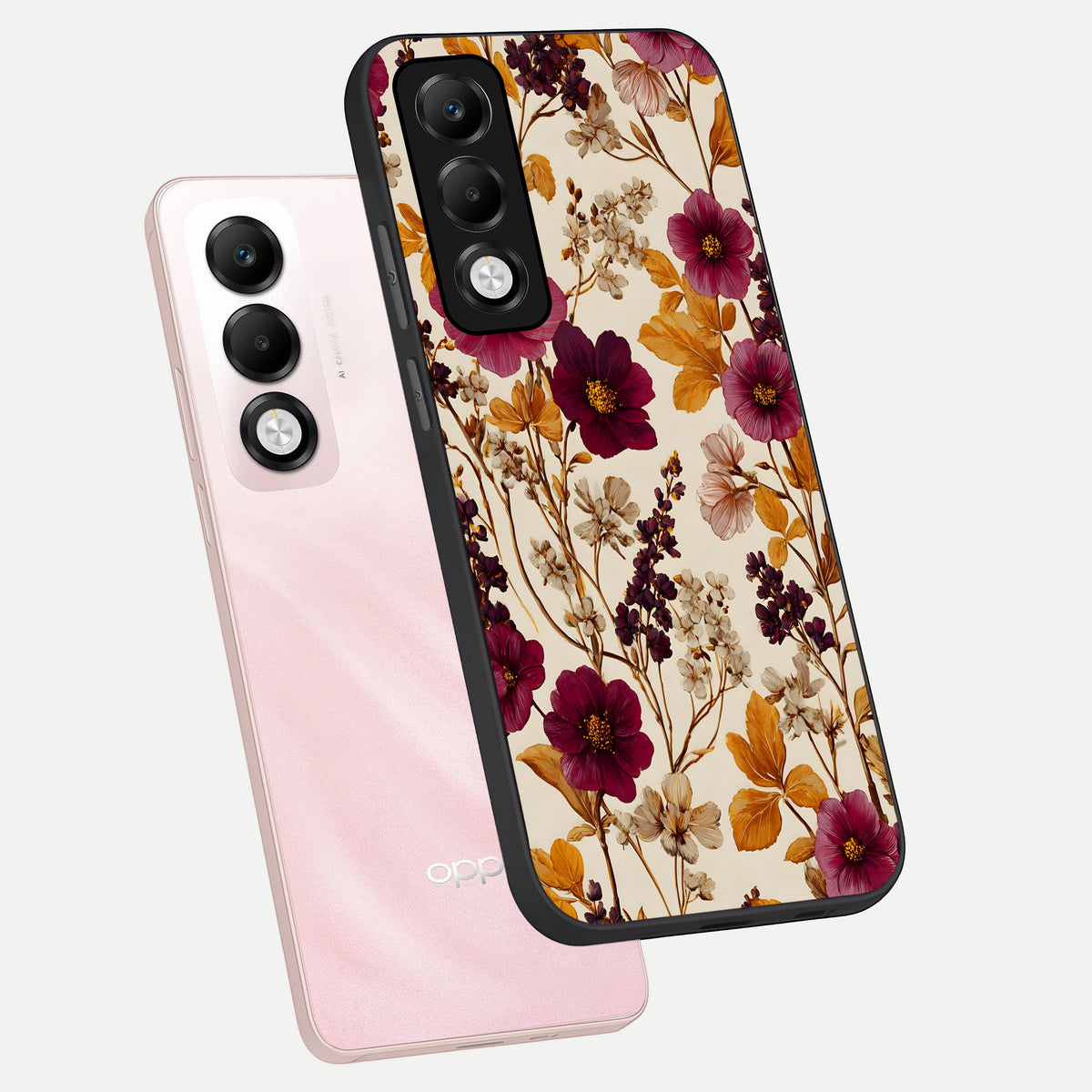  Autumn Wine Bloom phone case For Oppo K13x 5G showing premium glass back cover with detailed artwork
