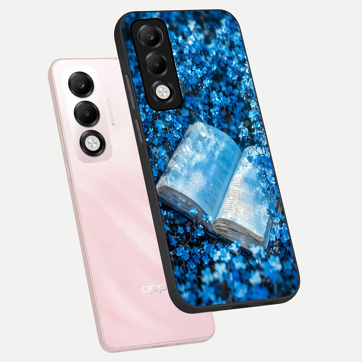  Blue Bloom Tales phone case For Oppo K13x 5G showing premium glass back cover with detailed artwork