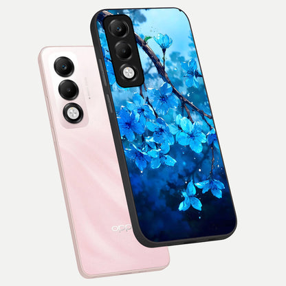  Blue Blossoms Branch phone case For Oppo K13x 5G showing premium glass back cover with detailed artwork