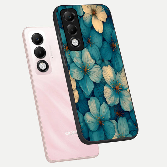  Blue Shade Floral phone case For Oppo K13x 5G showing premium glass back cover with detailed artwork