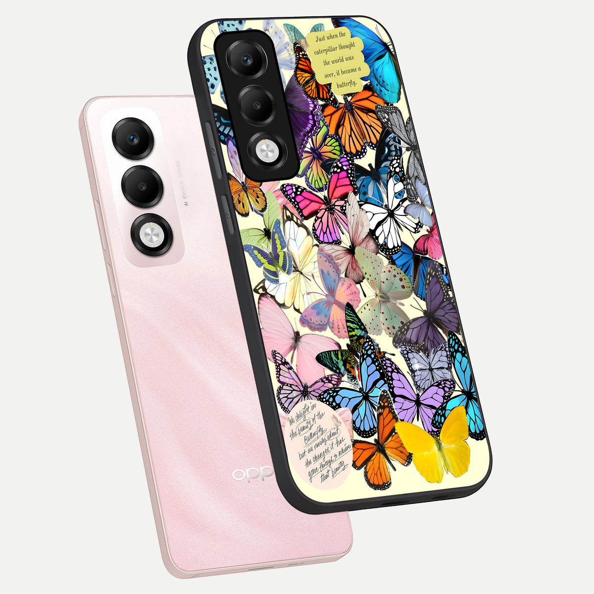  Butterflies Petal Dream phone case For Oppo K13x 5G showing premium glass back cover with detailed artwork