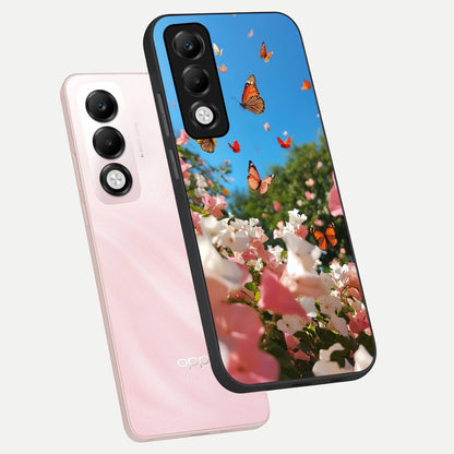 Butterflies In Bloom Sky phone case For Oppo K13x 5G showing premium glass back cover with detailed artwork