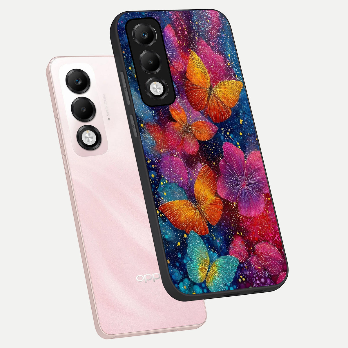  Butterfly Dream Mist phone case For Oppo K13x 5G showing premium glass back cover with detailed artwork