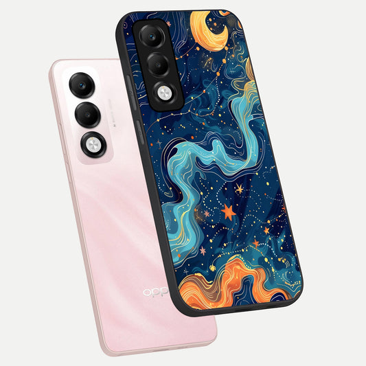  Celestial Dream Flow phone case For Oppo K13x 5G showing premium glass back cover with detailed artwork