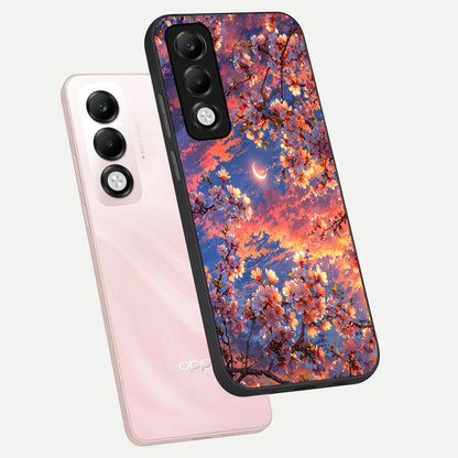  Celestial Sakura Sunset phone case For Oppo K13x 5G showing premium glass back cover with detailed artwork