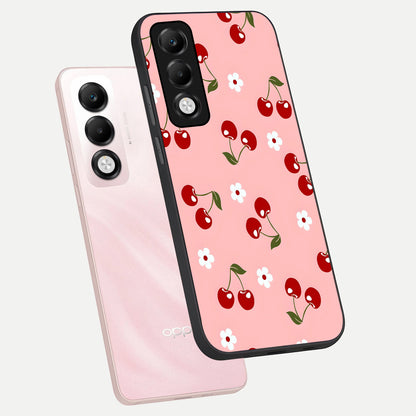  Cherry Love Mood phone case For Oppo K13x 5G showing premium glass back cover with detailed artwork