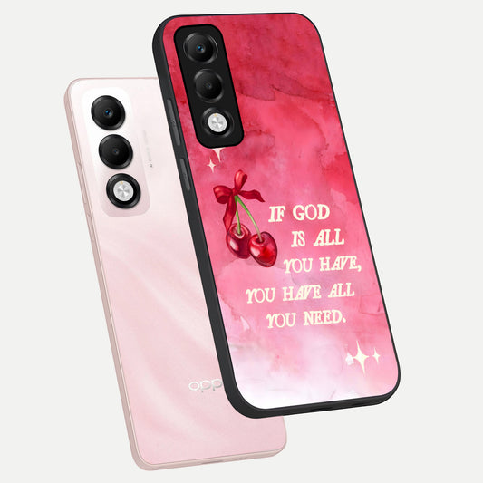  Cherry Quote phone case For Oppo K13x 5G showing premium glass back cover with detailed artwork